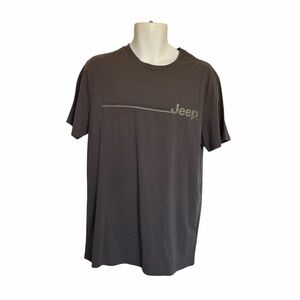 Jeep Men's Short Sleeve Tee in Charcoal with Subtle Stripe